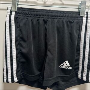 adidas Black Shorts with White Stripe Accents